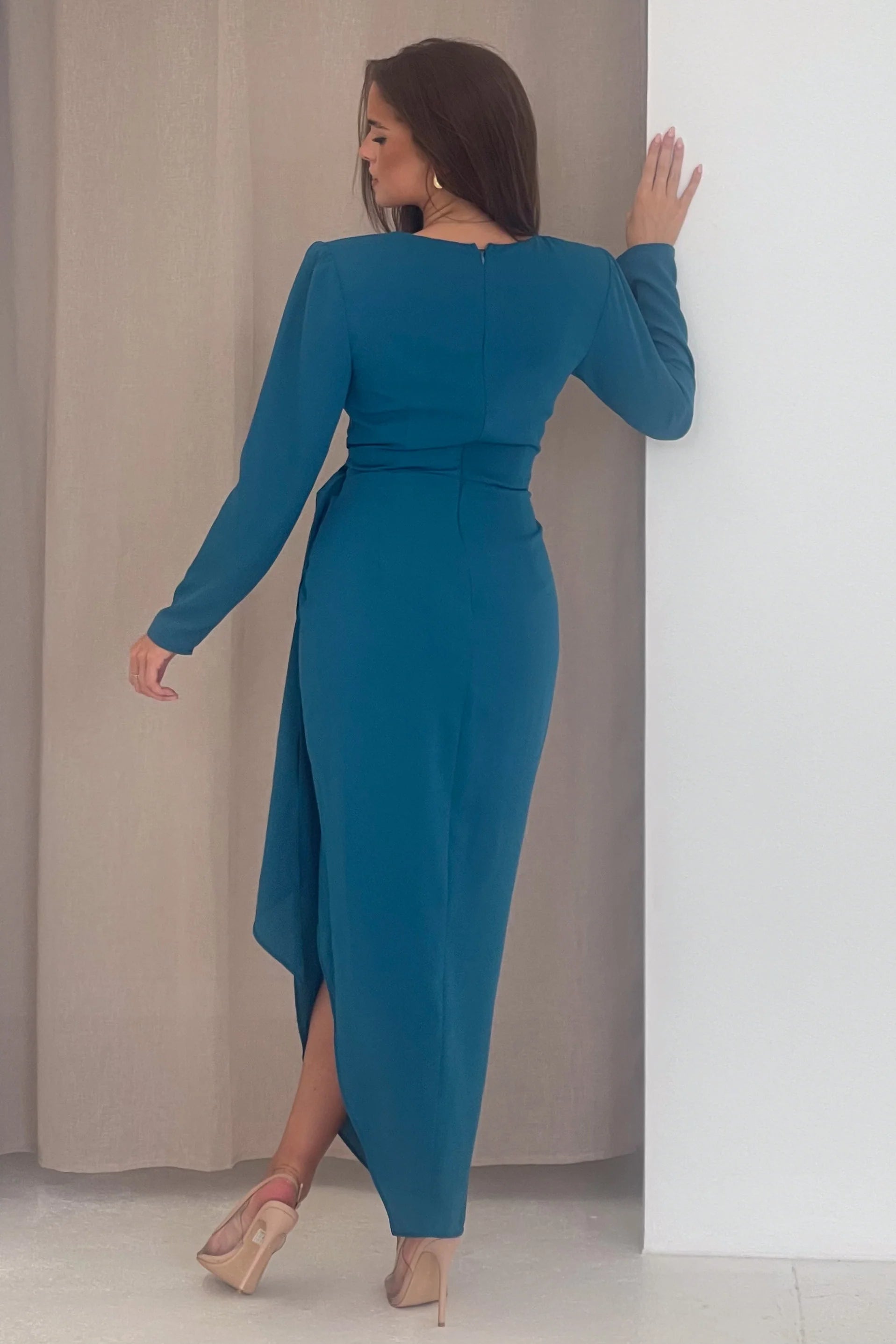 Bria Teal Wrap Maxi Dress - Love and Liberty